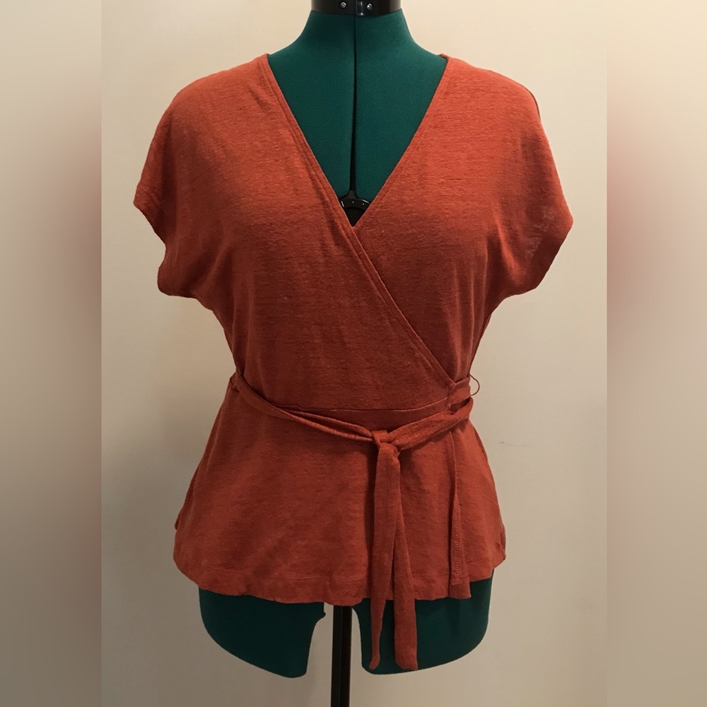 Banana Republic Linen Wrap Top, Small